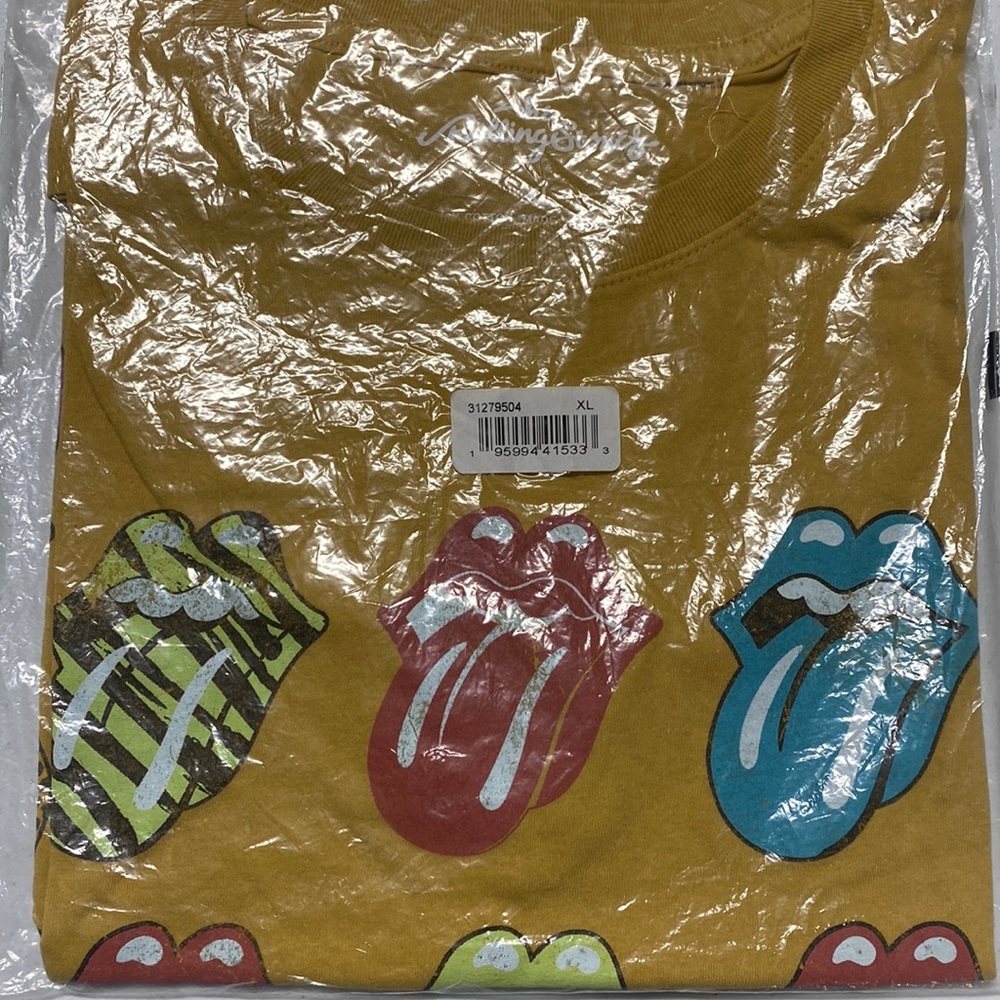 NWT Rolling Stones mustard yellow T-shirt